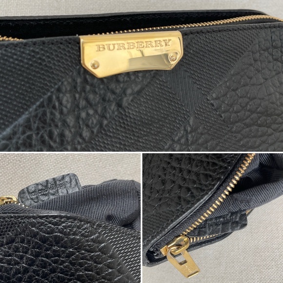 BURBERRY Small Chichester Check Embossed Leather Crossbody and Clutch Bag - Picture 3 of 16